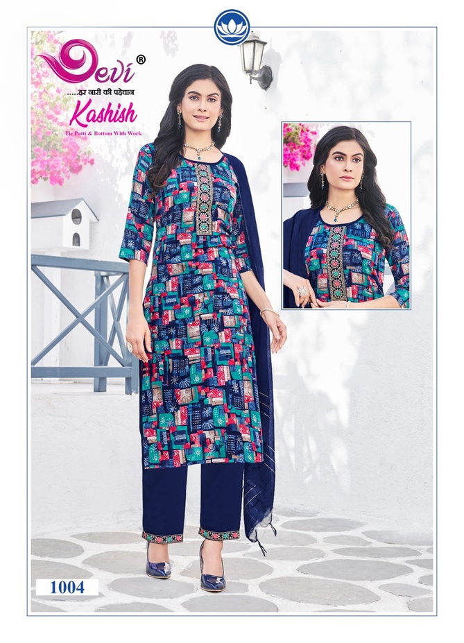 Kashish Vol 1 By Devi Rayon Printed Kurti With Bottom Dupatta Wholesale Shop In Surat